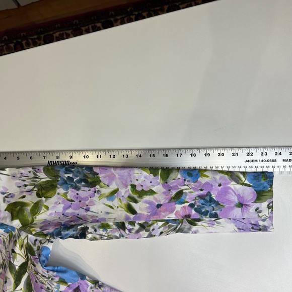 Carlisle Collection Cotton Floral Blazer Purple/blue/white. Lined SZ 10 Like New - Picture 9 of 13